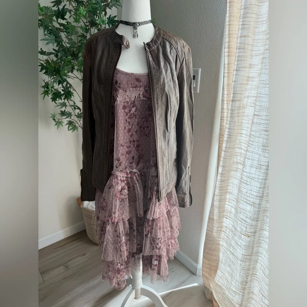 Lucky Brand Floral Mesh Ruffle Dress NWT XL | Boho Romantic Cottagecore - Picture 2 of 8
